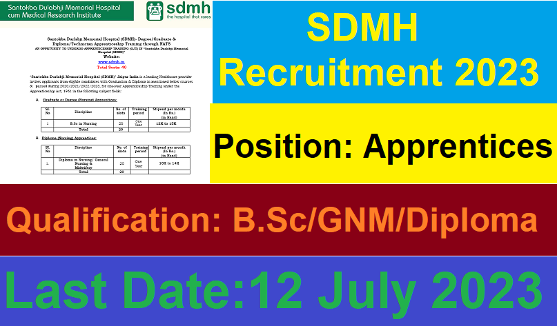 SDMH Recruitment